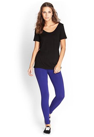 Forever21 Women's  Grape Favorite Ankle Leggings