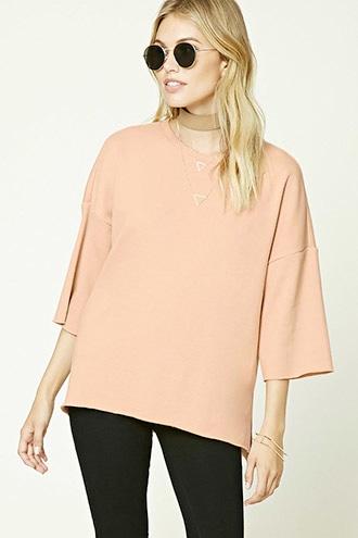 Love21 Women's  Nude Contemporary Dolman Sweatshirt