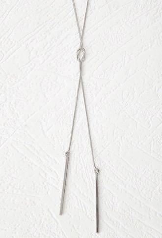 Forever21 Knotted Matchstick Necklace (silver)