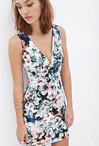 Forever21 V-cut Floral Dress