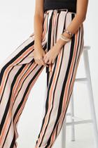 Forever21 Striped Belted Paperbag Palazzo Pants