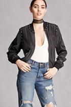 Forever21 Grommet Trim Bomber Jacket