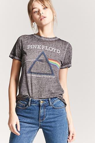 Forever21 Pink Floyd Heathered Oil Wash Tee