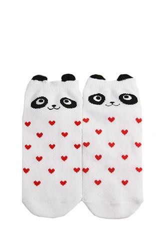 Forever21 Cat & Heart Print Ankle Socks