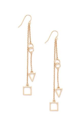 Forever21 Geo Cutout Drop Earrings (gold)
