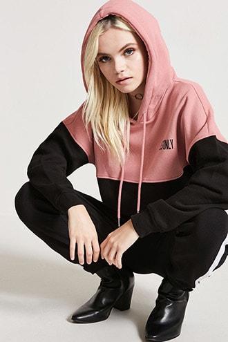 Forever21 Babes Only Colorblock Hoodie