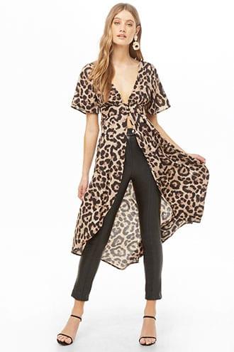 Forever21 Leopard Print Longline Tunic