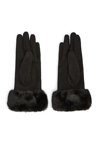 Forever21 Faux Fur-trim Finger Gloves