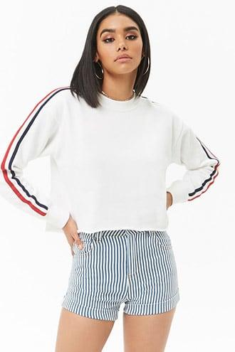 Forever21 Pinstriped High-rise Shorts
