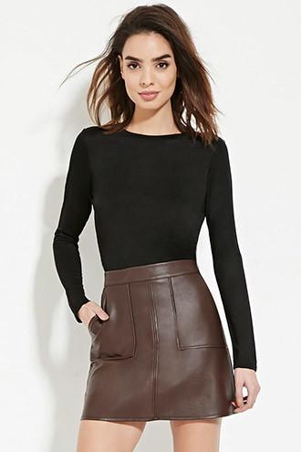 Love21 Women's  Black Contemporary Classic Knit Top