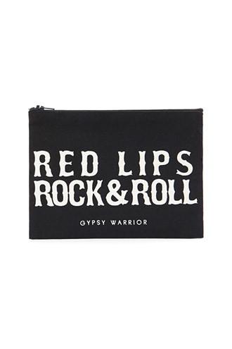Forever21 Gypsy Warrior Red Lips Clutch