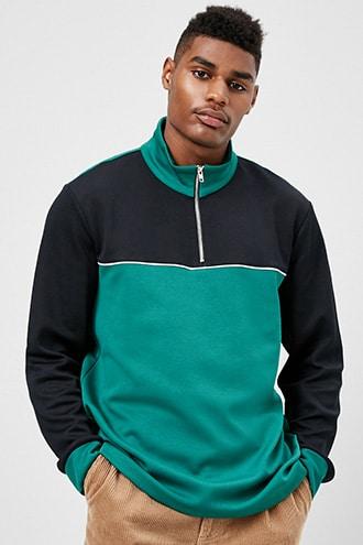 Forever21 Colorblock Half-zip Pullover