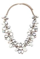 Forever21 Faux Gemstone Statement Necklace (antic Gold/cream)