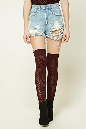 Forever21 Pointelle Over-the-knee Socks