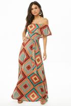 Forever21 Patterned Off-the-shoulder Maxi Dress