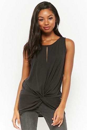 Forever21 Twist-front Keyhole Top