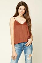 Forever21 Women's  Rust Faux Suede Cami