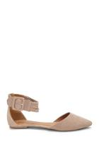 Forever21 Qupid Microfiber Pointed Ankle-strap Flats