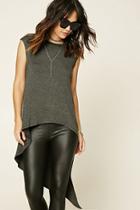 Love21 Women's  Charcoal Contemporary High-low Tunic