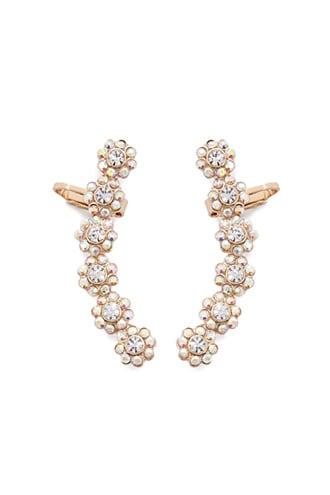 Forever21 Faux Gem Floral Ear Cuffs
