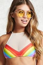 Forever21 Rainbow High-neck Bikini Top
