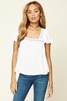 Forever21 Women's  Crochet Babydoll Top