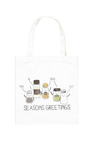 Forever21 Seasons Greetings Graphic Tote Bag
