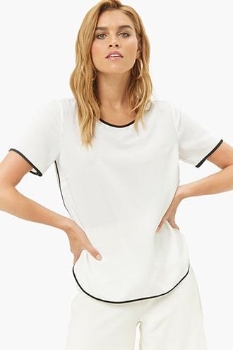 Forever21 Chiffon Dolphin Hem Top