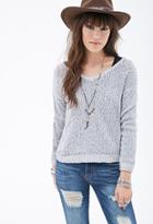Forever21 Marled Contrast-trim V-neck Sweater