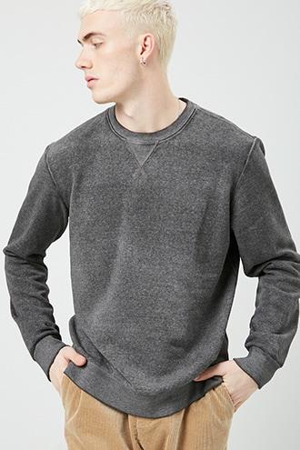 Forever21 Fleece Oil Wash Sweatshirt