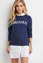 Forever21 Women's  Forever 21 Graphic Sweatshirt (navy/white)