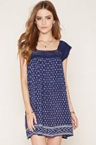 Forever21 Women's  Crocheted Mini Peasant Dress