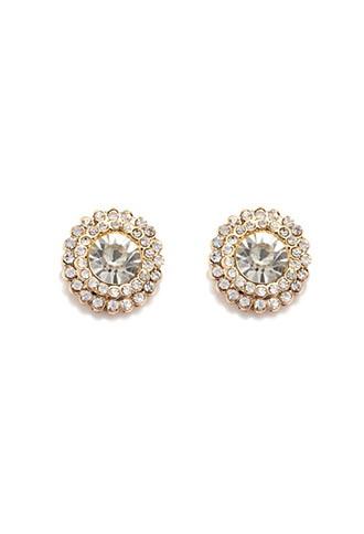 Forever21 Rhinestone Circle Studs (gold/clear)