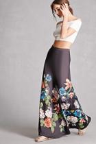 Forever21 Satin Floral Maxi Skirt