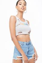 Forever21 Embroidered Babe Top