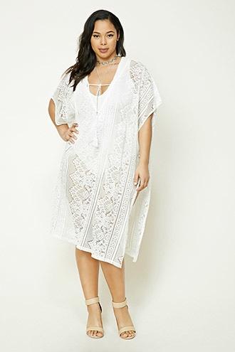 Forever21 Plus Size Lace Swim Kaftan
