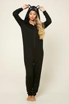 Forever21 Women's  Hooded Cat Pj Jumpsuit