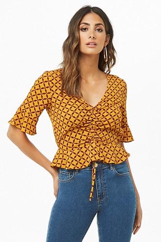 Forever21 Geo Print Crepe Top
