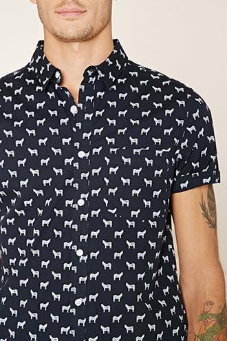 Forever21 Zebra Slim Fit Shirt
