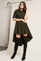 Forever21 High-low Poplin Shirt Dress