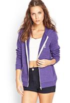 Forever21 Women's  Everyday Heathered Hoodie (purple)