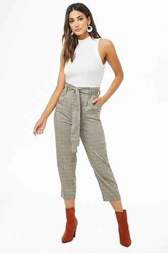 Forever21 Tapered Plaid Pants