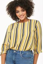 Forever21 Plus Size Striped Cuffed Top