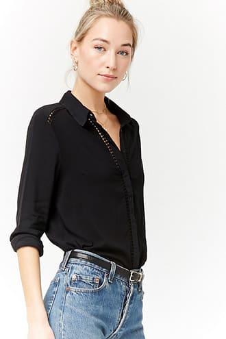 Forever21 Crochet Trim High-low Shirt