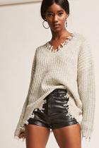 Forever21 Frayed Marled Knit Sweater