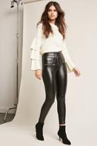 Forever21 Lace-up Faux Leather Pants