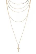 Forever21 Cross Layered Pendant Necklace