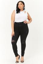 Forever21 Plus Size Sculpted Distressed Skinny Jeans