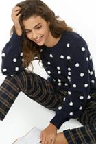 Forever21 Pom Pom Ribbed Knit Sweater