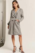 Forever21 Glen Plaid Longline Jacket